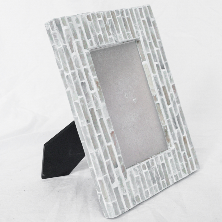 Tiled Grey Mother Of Pearl Photo Frame - 2 Sizes