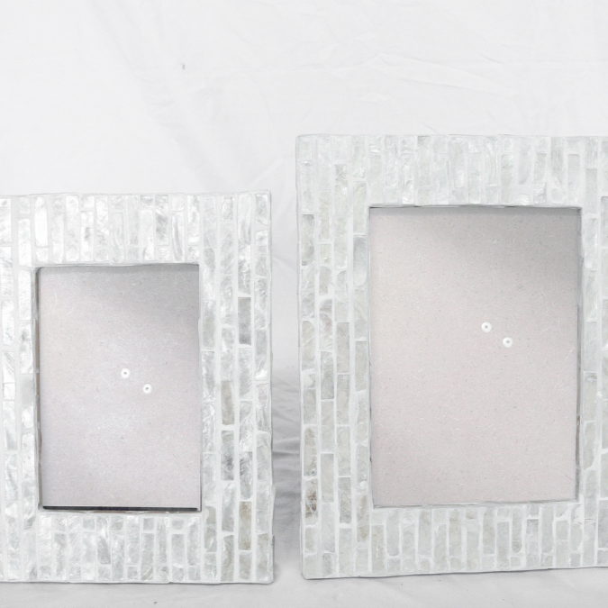 Tiled Grey Mother Of Pearl Photo Frame - 2 Sizes