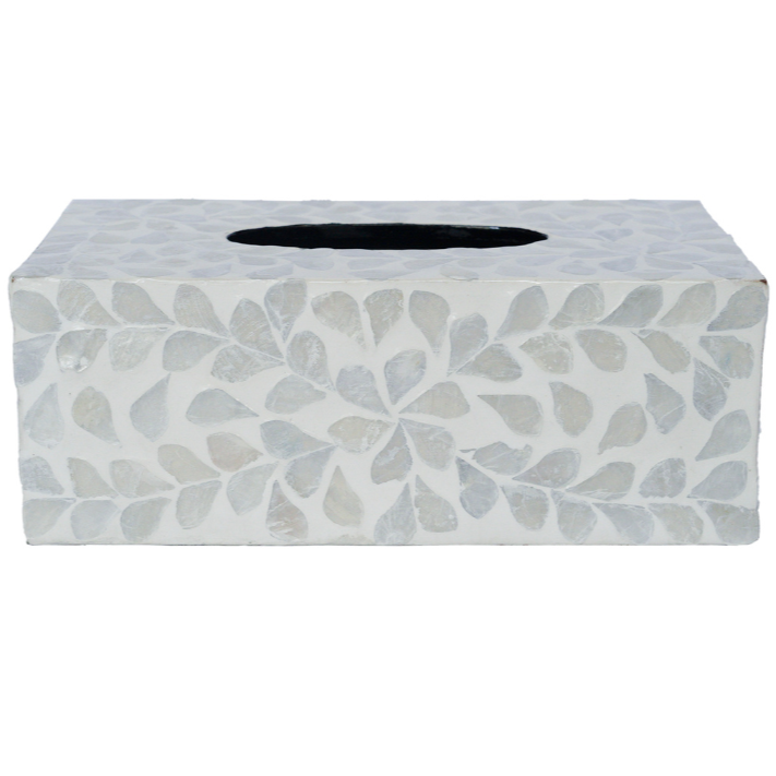 Vine Grey Mother Of Pearl Tissue Box Neutral