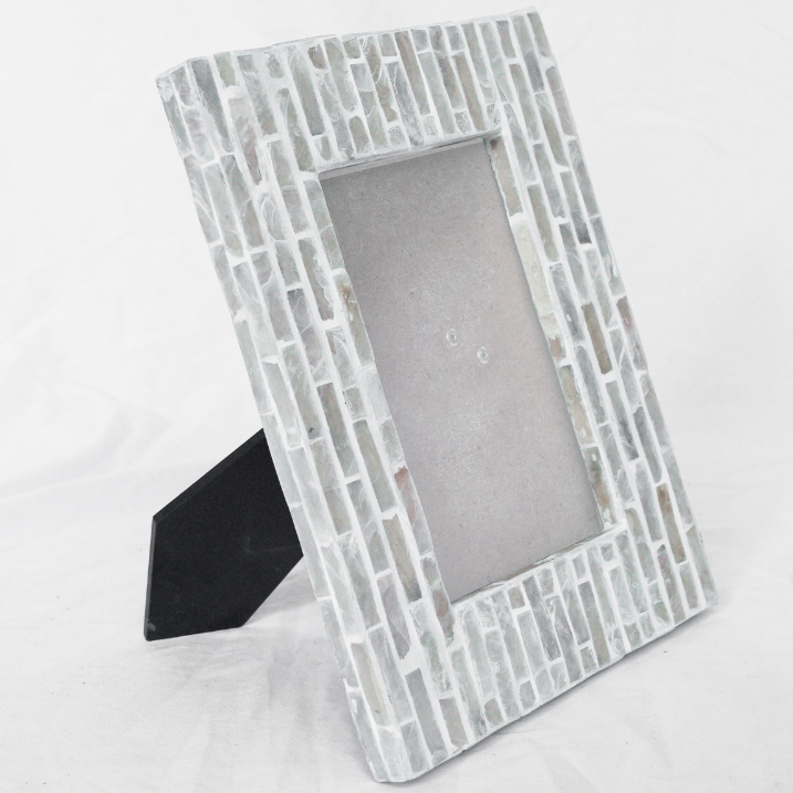 Tiled Grey Mother Of Pearl Photo Frame - 2 Sizes