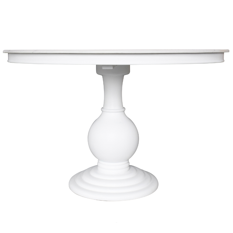 Alba Marble Round Table With White Base