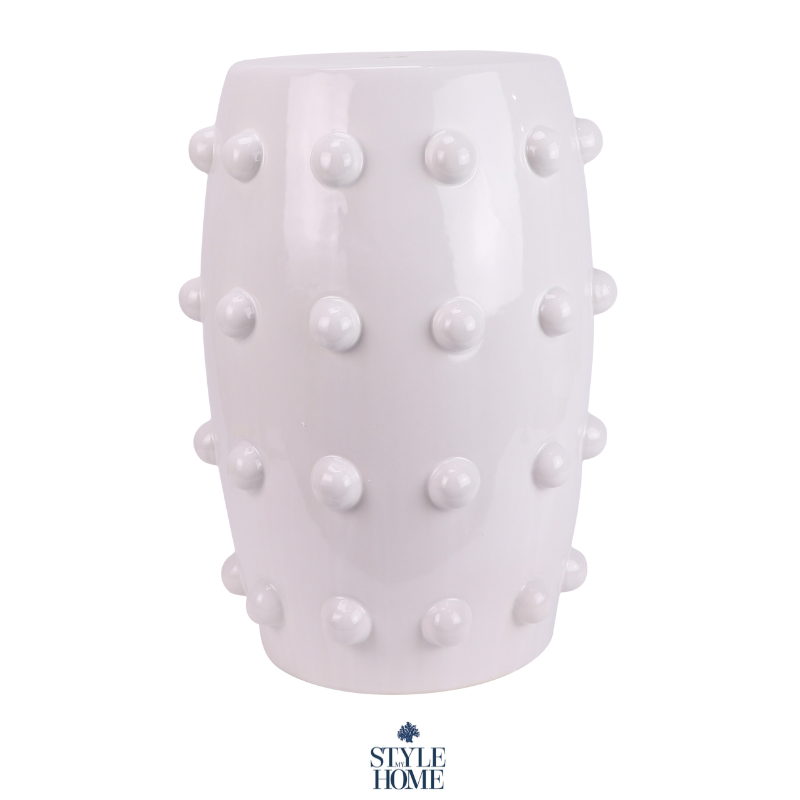 Anderson White Ceramic Stool