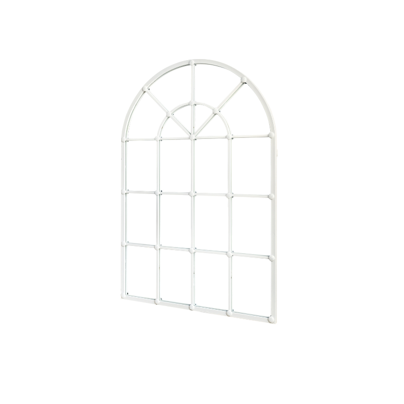 'Cathedral' White Arched Wall Mirror