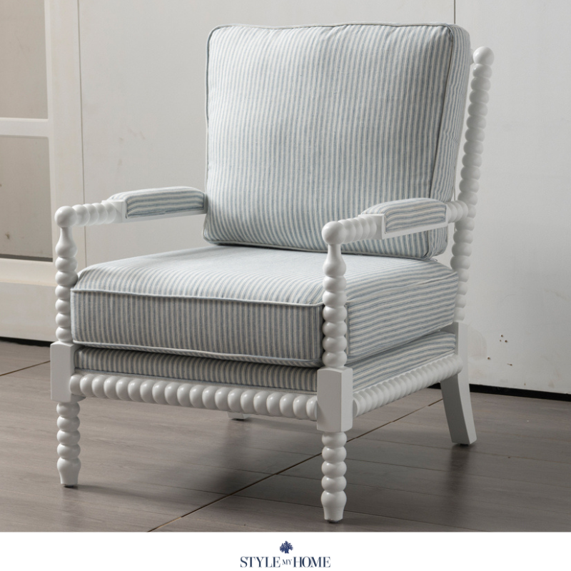 Bobbin Linen And Oak Armchair