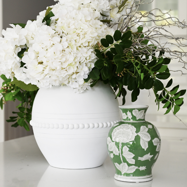 Hydrangea Green Ceramic Vase