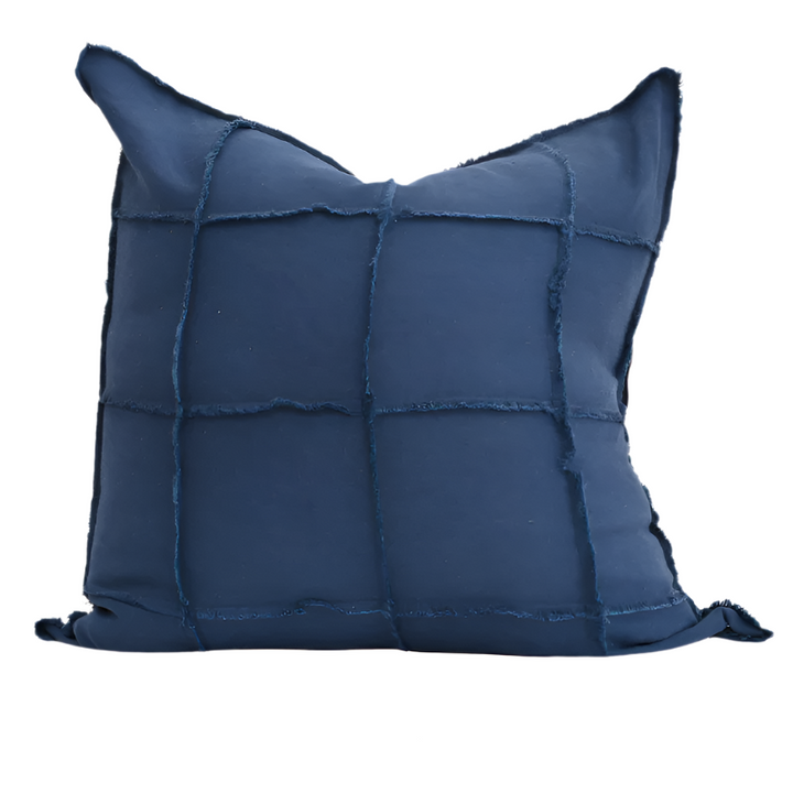 'Lucia' Navy Blue Linen Cushion