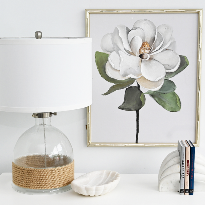 Magnolia 1 Small Canvas In Bamboo Champagne Frame