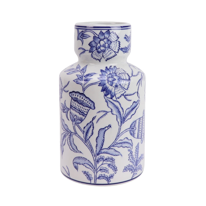 Hamptons blue and white ceramic vase