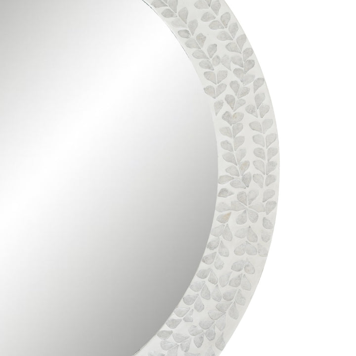 'Vine' Mother of Pearl Round Mirror 80cm