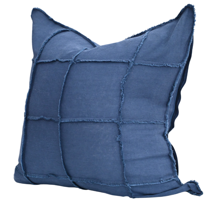 'Lucia' Navy Blue Linen Cushion