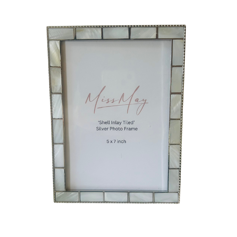 Slim shell Inlay tiled With Silver Border FrameS