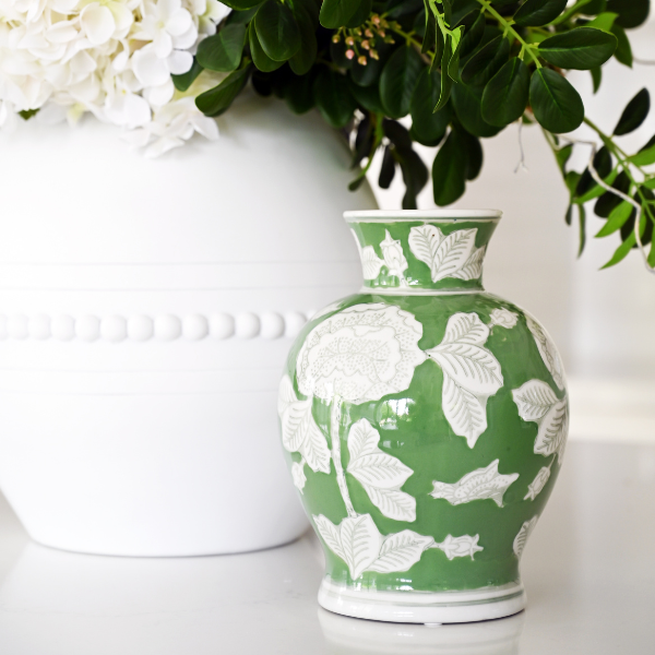 Hydrangea Green Ceramic Vase