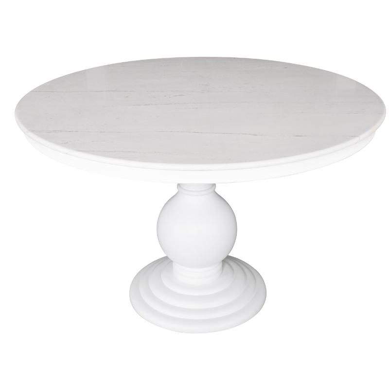 Alba Marble Round Table With White Base