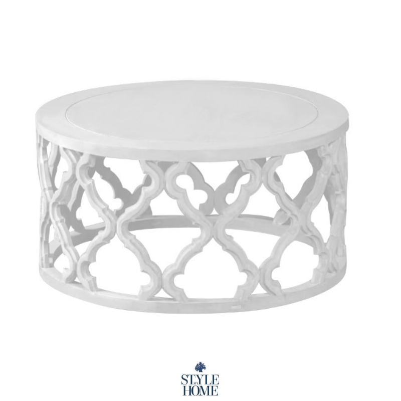 Sahara Satin White Round Coffee Table