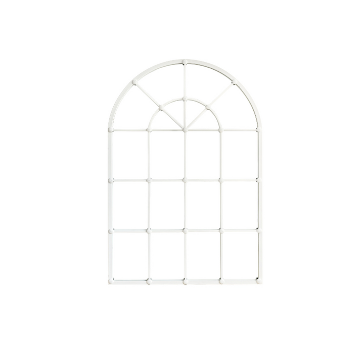 'Cathedral' White Arched Wall Mirror