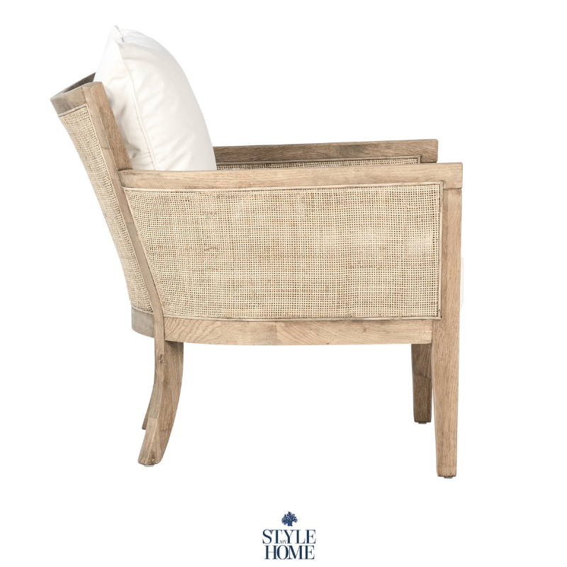 Valentina Rattan And Linen Arm Chair