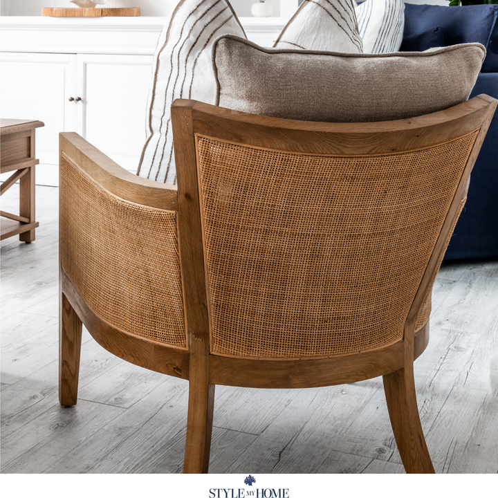 Valentina Rattan And Linen Arm Chair