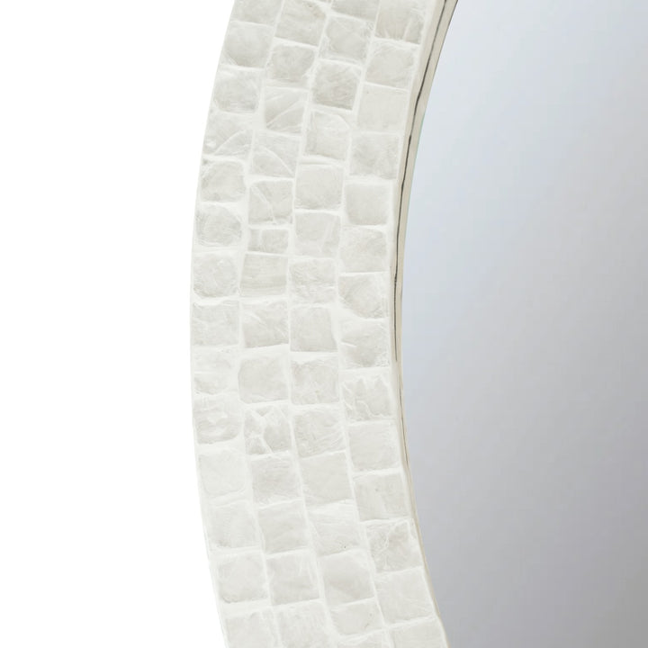 Classic Mother of Pearl Round Mirror 80cm