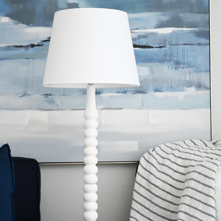 Bobbin White Timber Floor Lamp