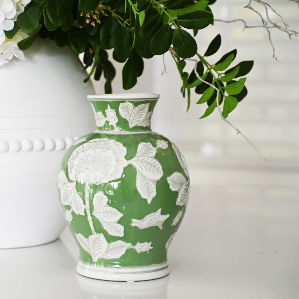 Hydrangea Green Ceramic Vase