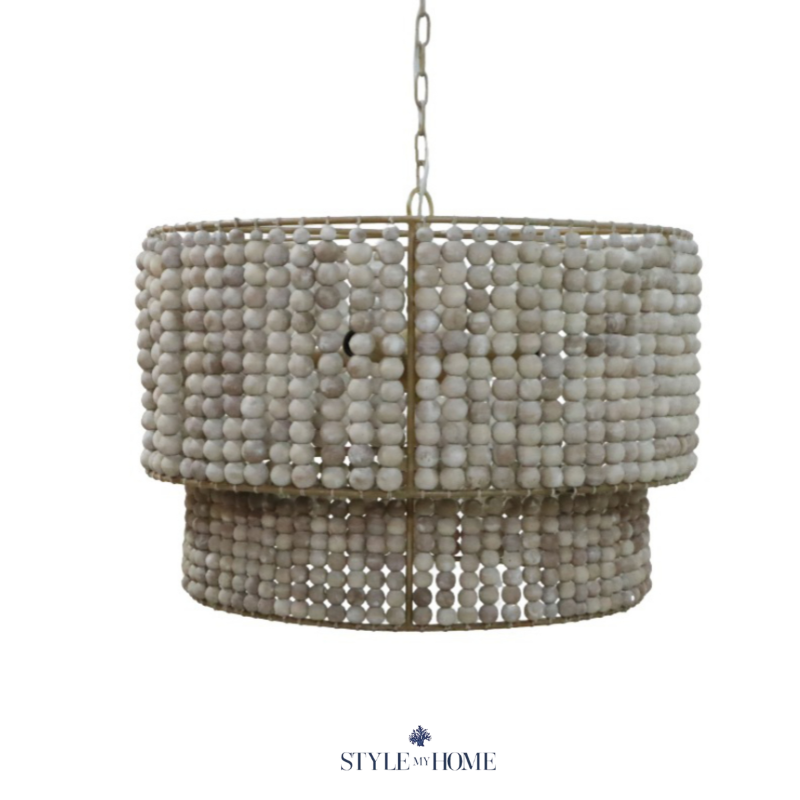 Clara Natural. Beaded Chandelier