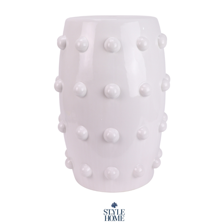 Anderson White Ceramic Stool