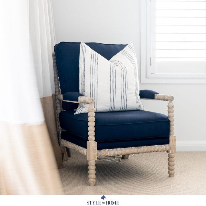 Bobbin Linen And Oak Armchair