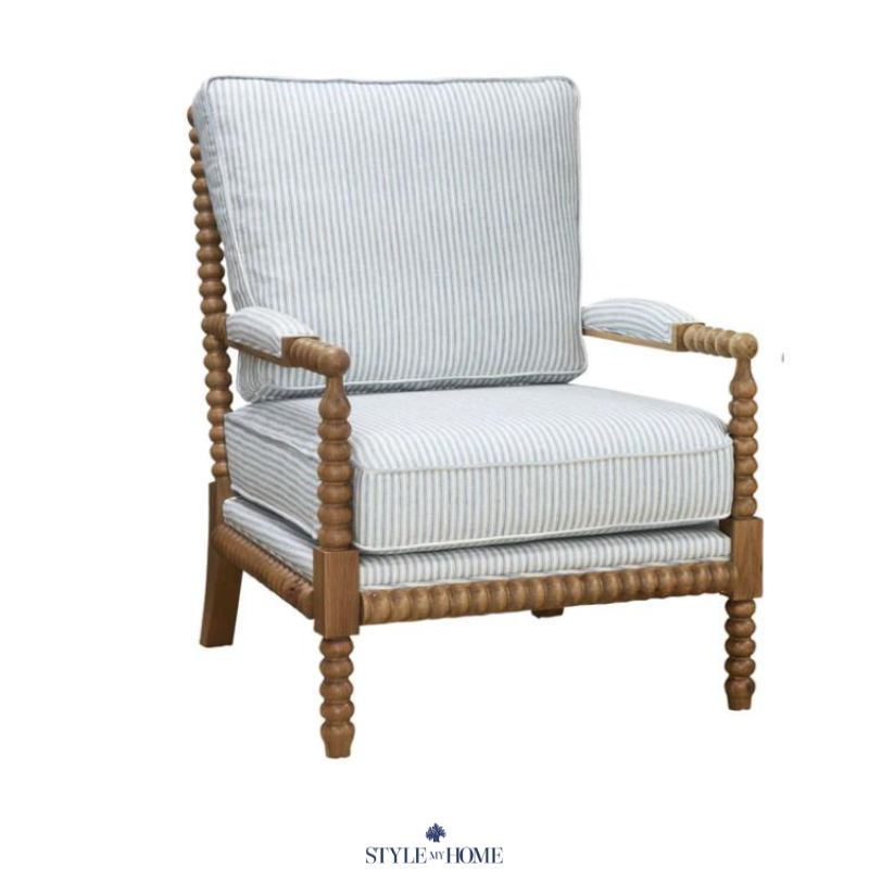 Bobbin Linen And Oak Armchair