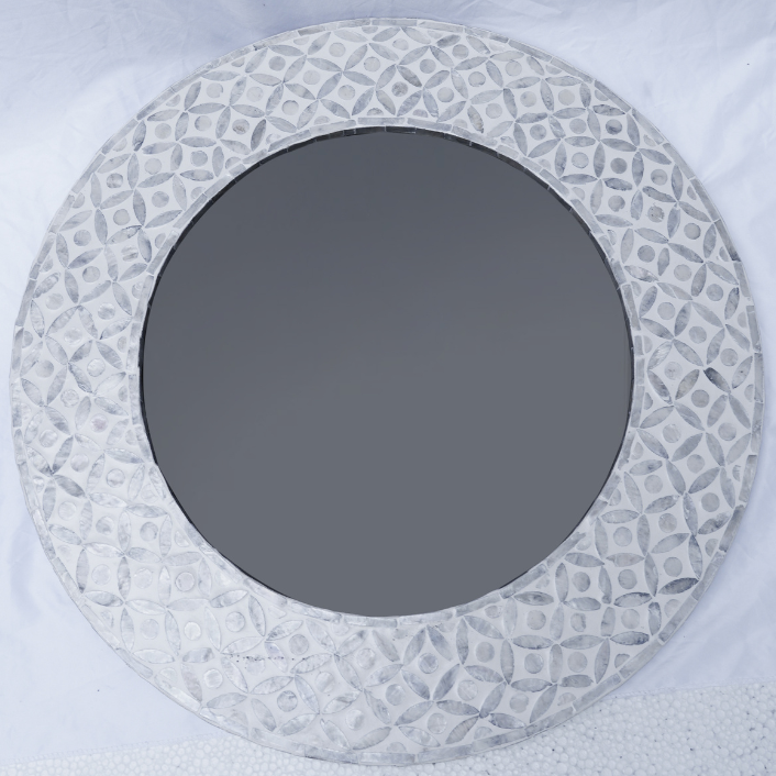 Mother Of Pearl Round Mirror 60cm