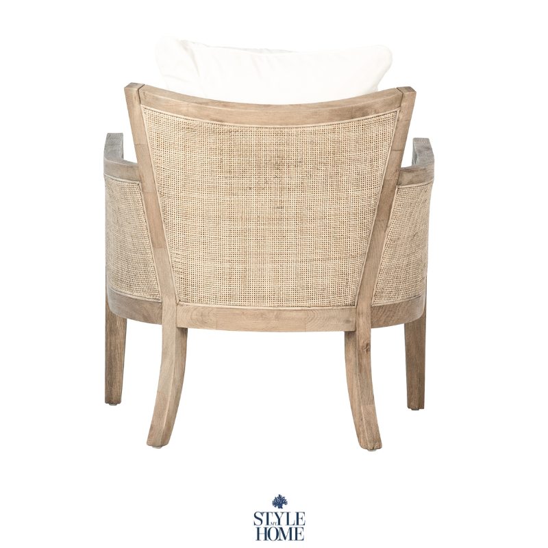 Valentina Rattan And Linen Arm Chair