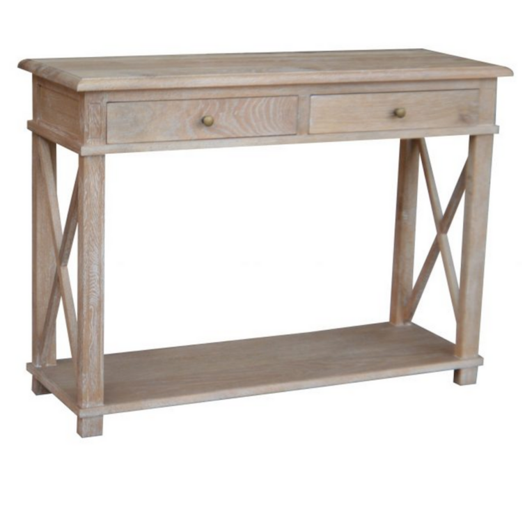 Hamptons cross leg console oak