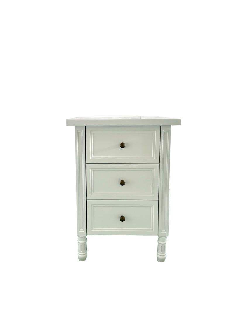 Classic Hamptons 3 drawer small bedside table