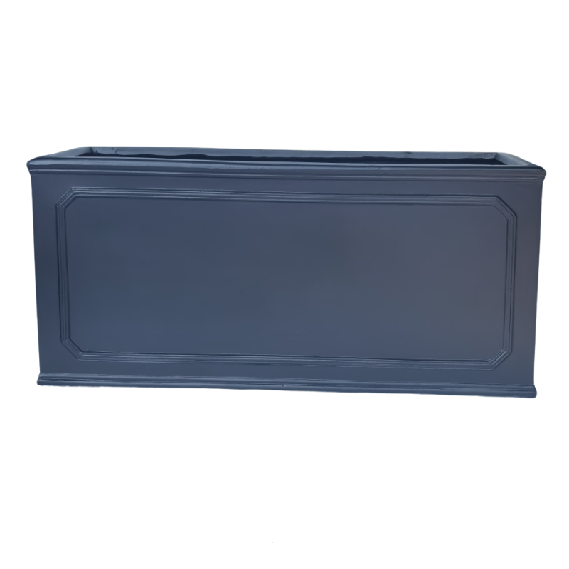 'Sorrento' Black Rectangle  Fibre Clay Planter Box