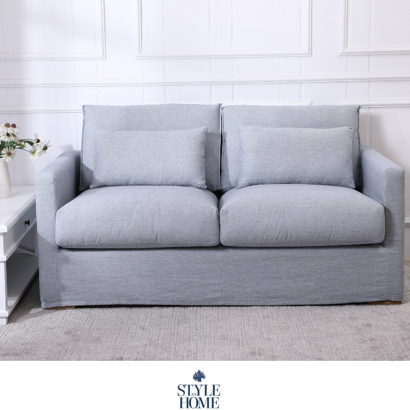 Coastal Hamptons linen slipcover sofa modern