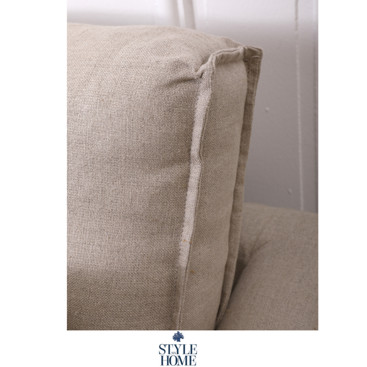 Coastal Hamptons linen slipcover sofa modern