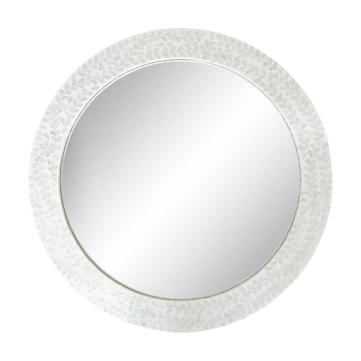 'Vine' Mother of Pearl Round Mirror 80cm