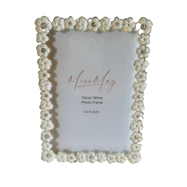 Daisy white photo frame