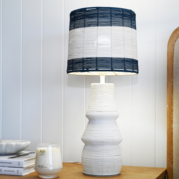 Ralph Woven Blue And White Table Lamp