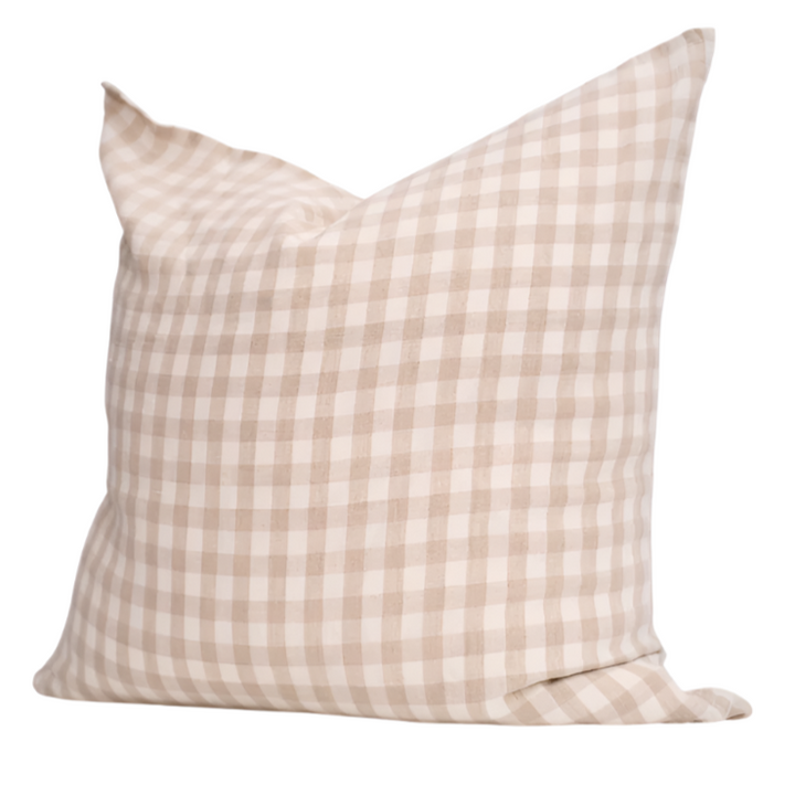 'Gingham' Linen Square Cushion