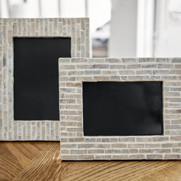 Tiled Grey Mother Of Pearl Photo Frame - 2 Sizes