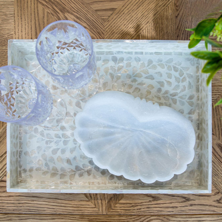 Vine Rectangular Mother Of Pearl Tray