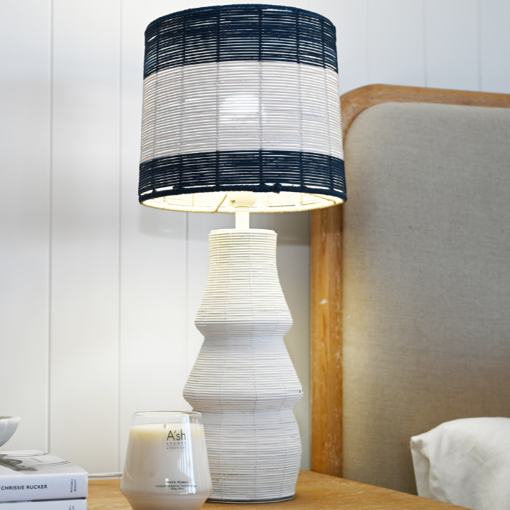 Ralph Woven Blue And White Table Lamp