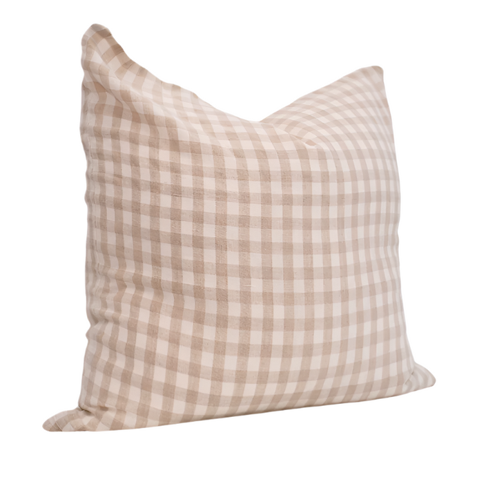 'Gingham' Linen Square Cushion