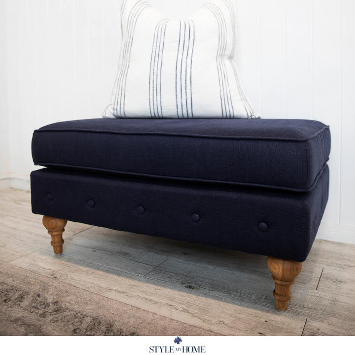 Madeline Linen Ottoman