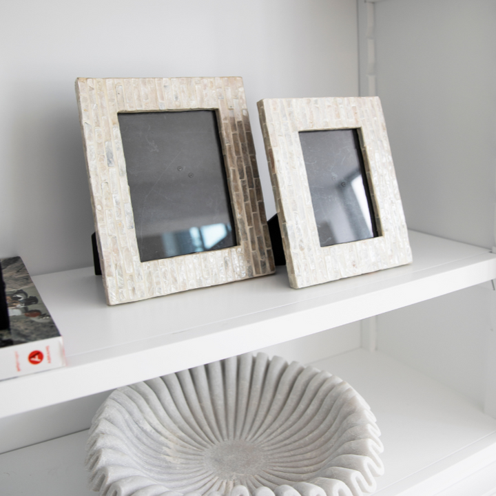 Tiled Grey Mother Of Pearl Photo Frame - 2 Sizes