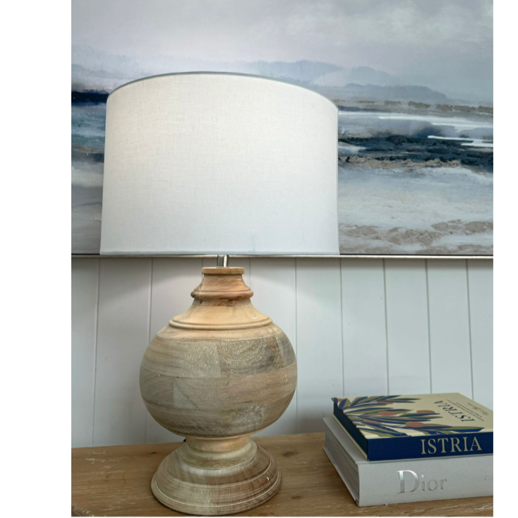 Sedona Carved Timber Table Lamp- Natural Timber