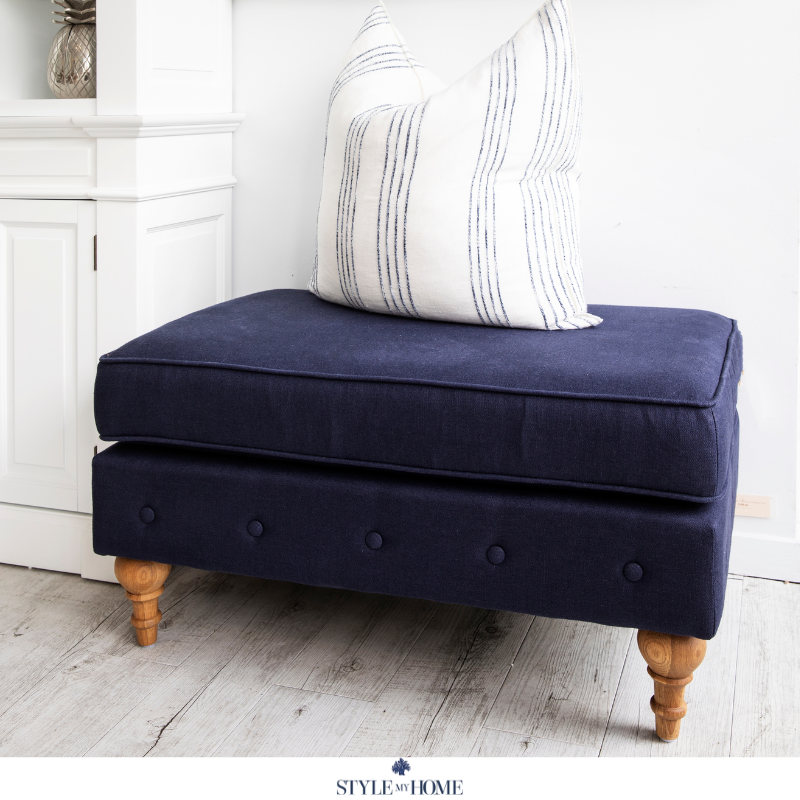 Madeline Linen Ottoman