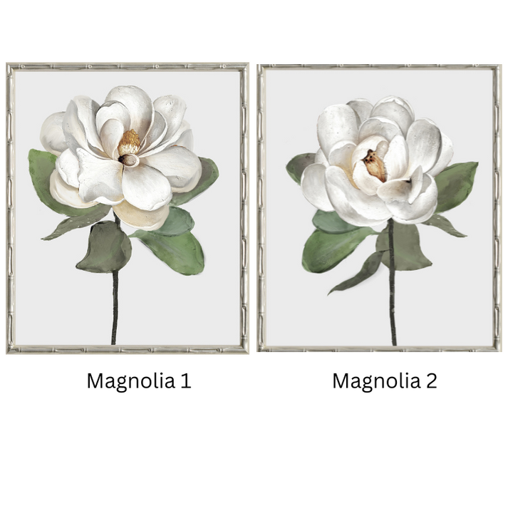 Magnolia 1 Small Canvas In Bamboo Champagne Frame