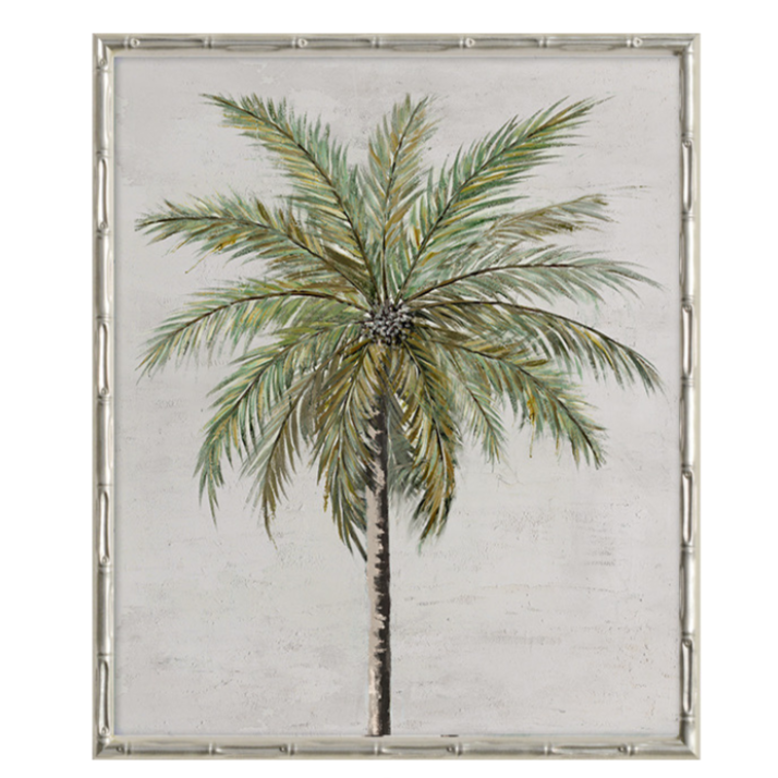 'Palm Paradise' Small Canvas in Bamboo Champagne Frame