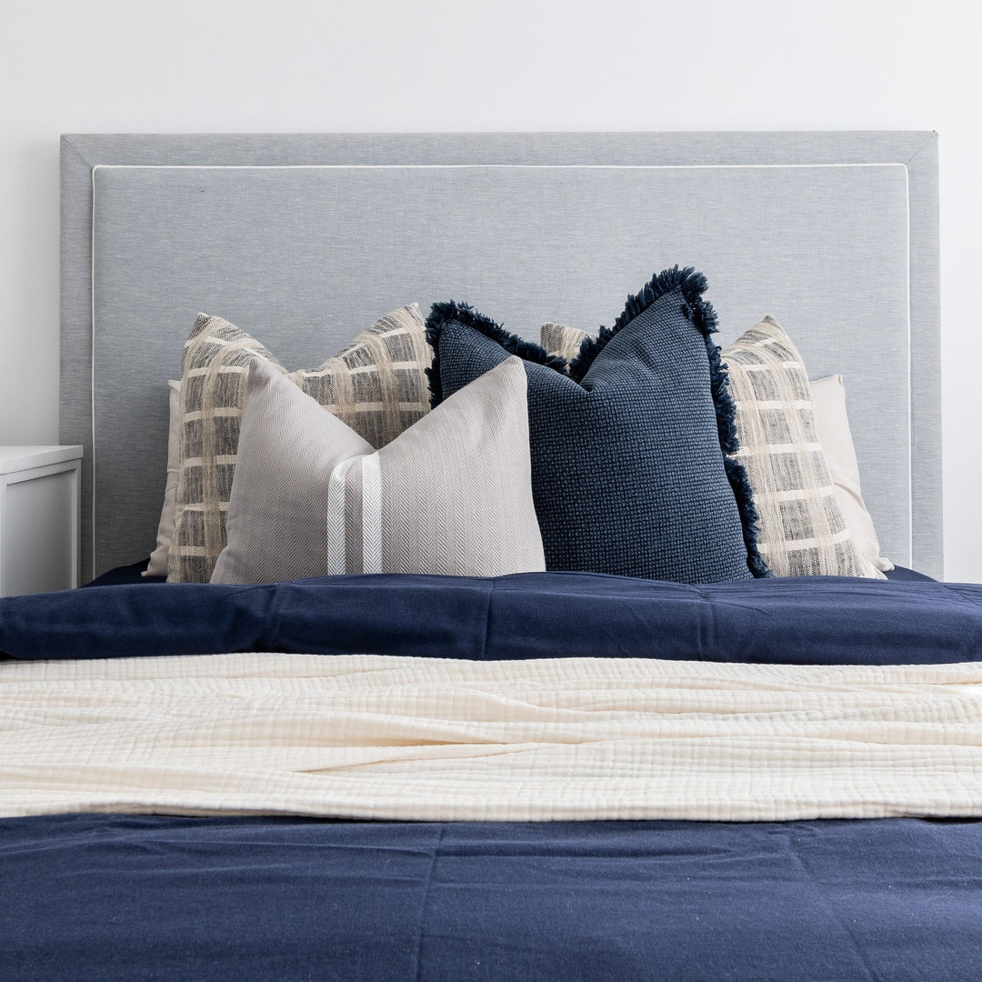 Threads Linen/cotton Quilt Cover Set - Navy